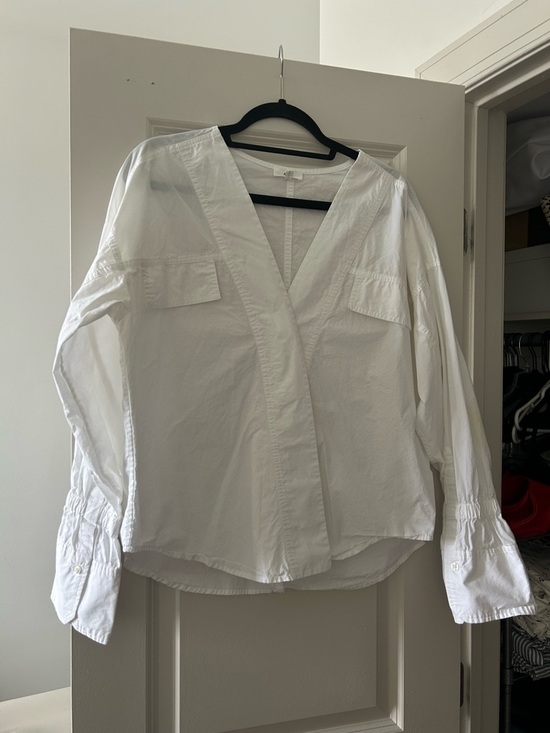 A.L.C. Tops - A.L.C. Oversized White Button-Down V-Neck, US0